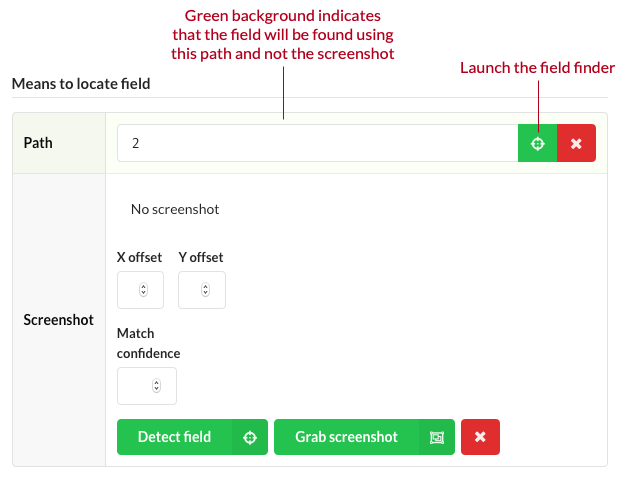 The field creation form