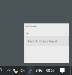 Application displayed in mini-bar